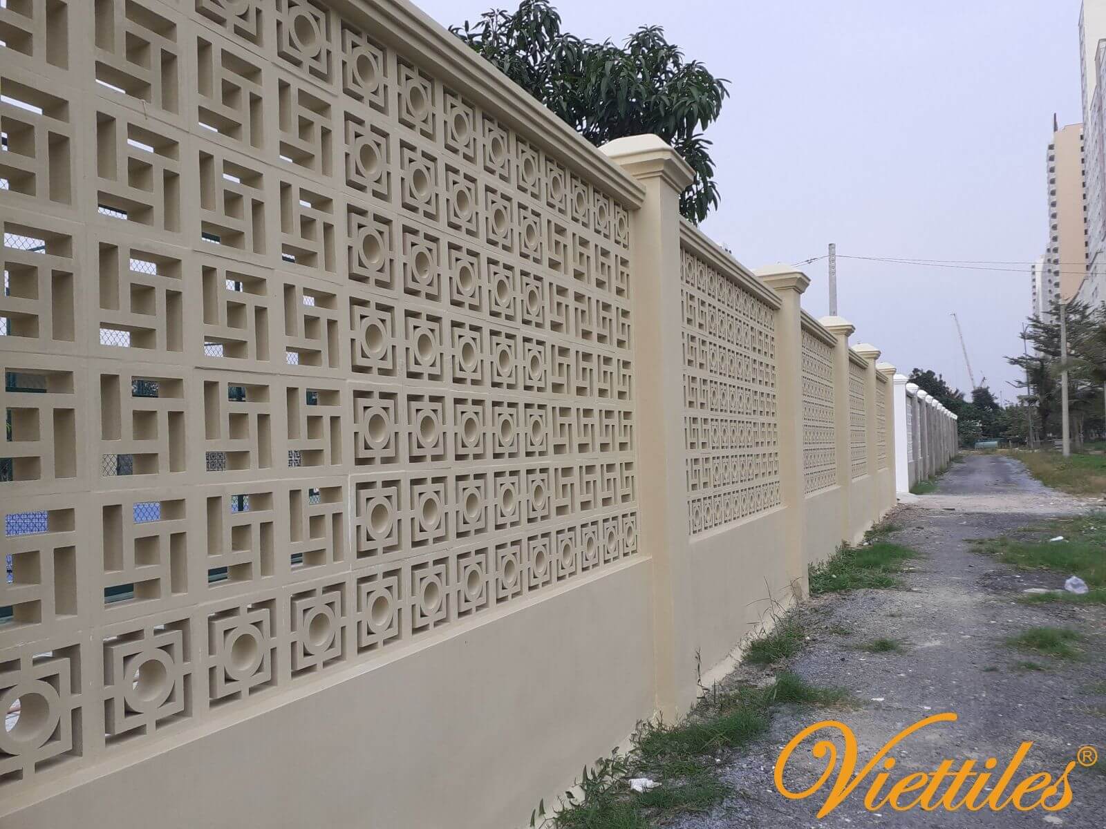 Decorative Concrete Block Fence Shelly Lighting